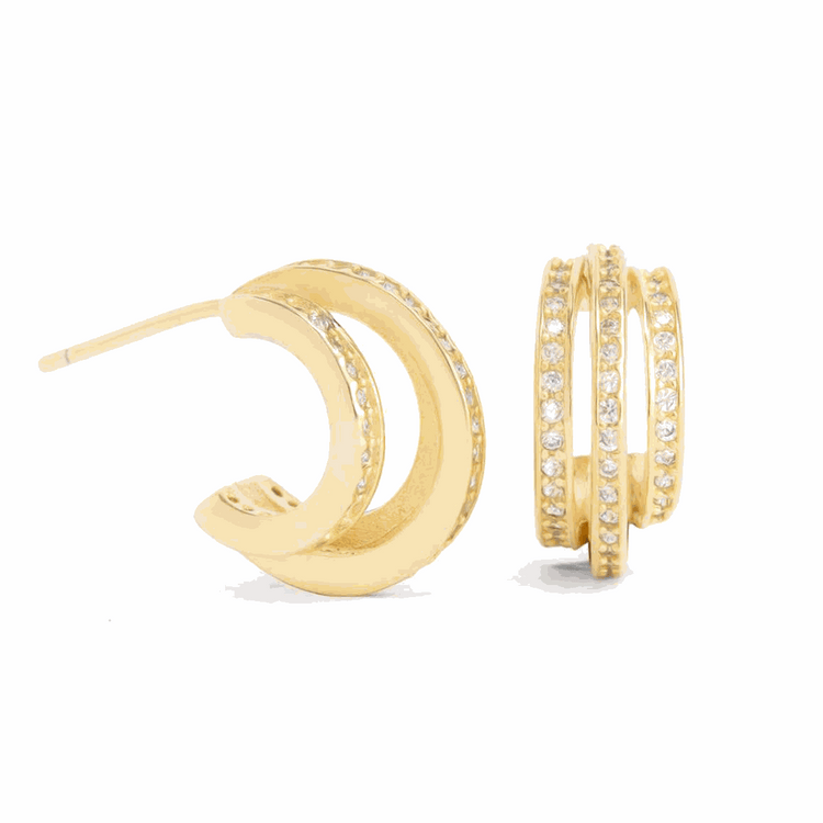 Hinged Studded Minimalist Hoops