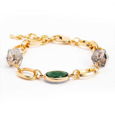 Elegant Green Crystal Link Bracelet