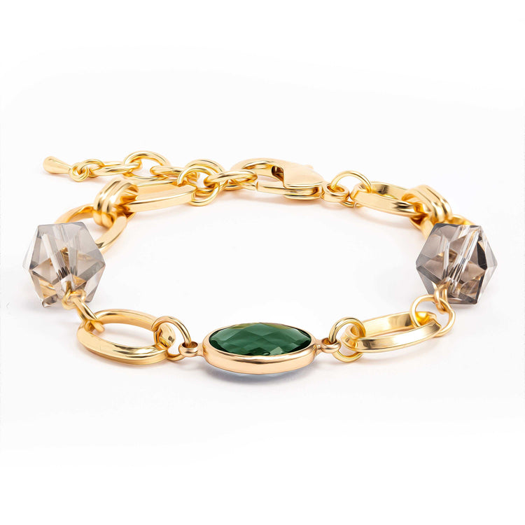 Elegant Green Crystal Link Bracelet