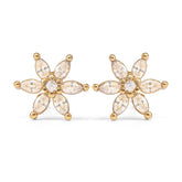 Shimmering Flower Stud Earrings