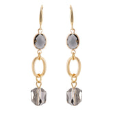 Smoky Crystal Drop Earrings