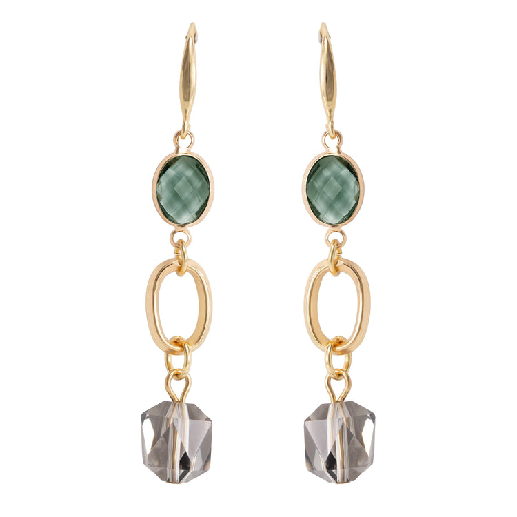 smoky Crystal Drop Earrings