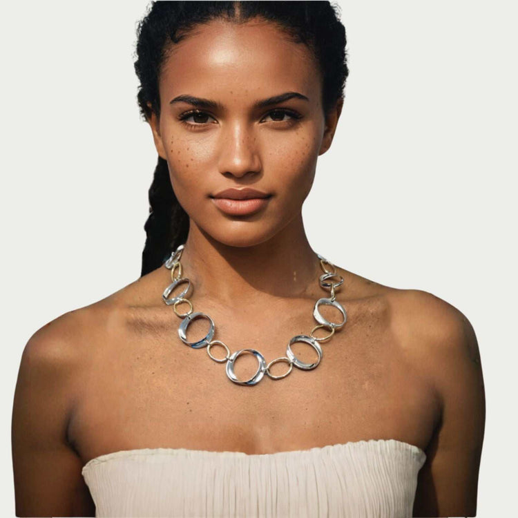 Two-Tone Oval Link Necklace