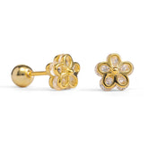 Shimmering Flower Stud Earrings