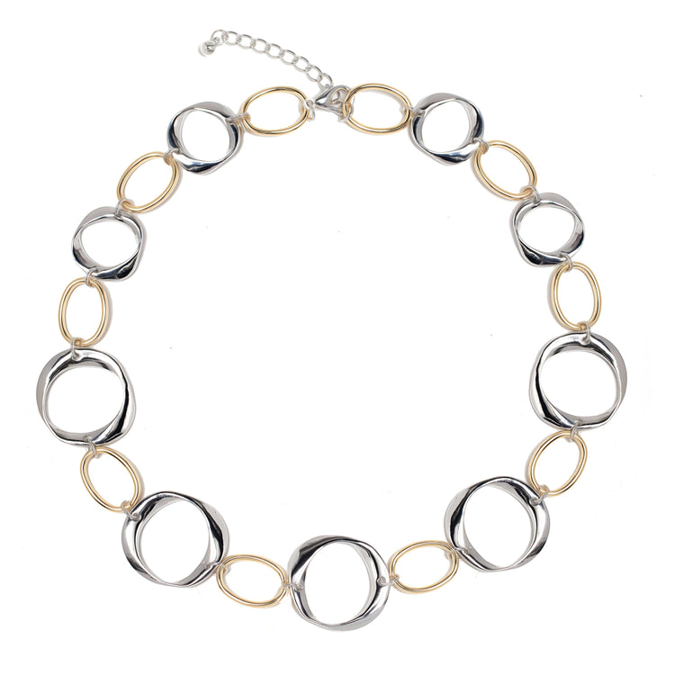 Two-Tone Oval Link Necklace
