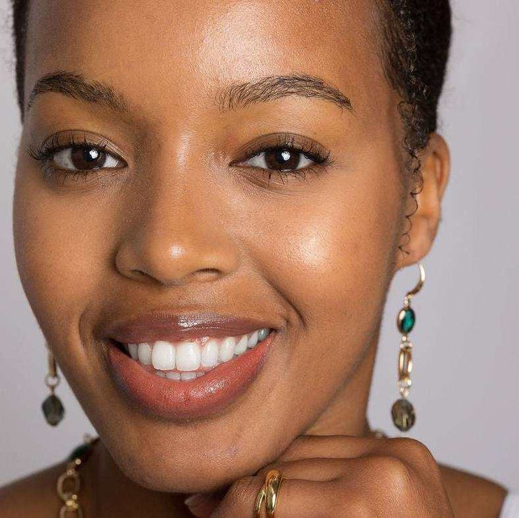 smoky Crystal Drop Earrings