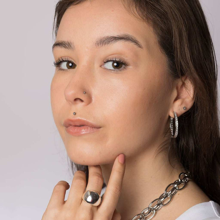 Dazzling Silver Hoop Earrings