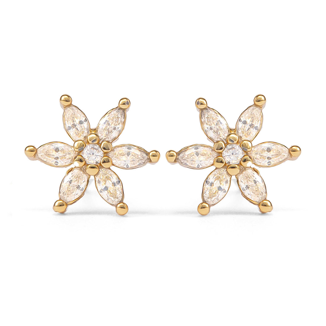 Shimmering Flower Stud Earrings