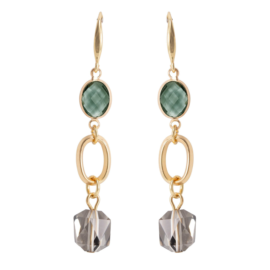 smoky Crystal Drop Earrings